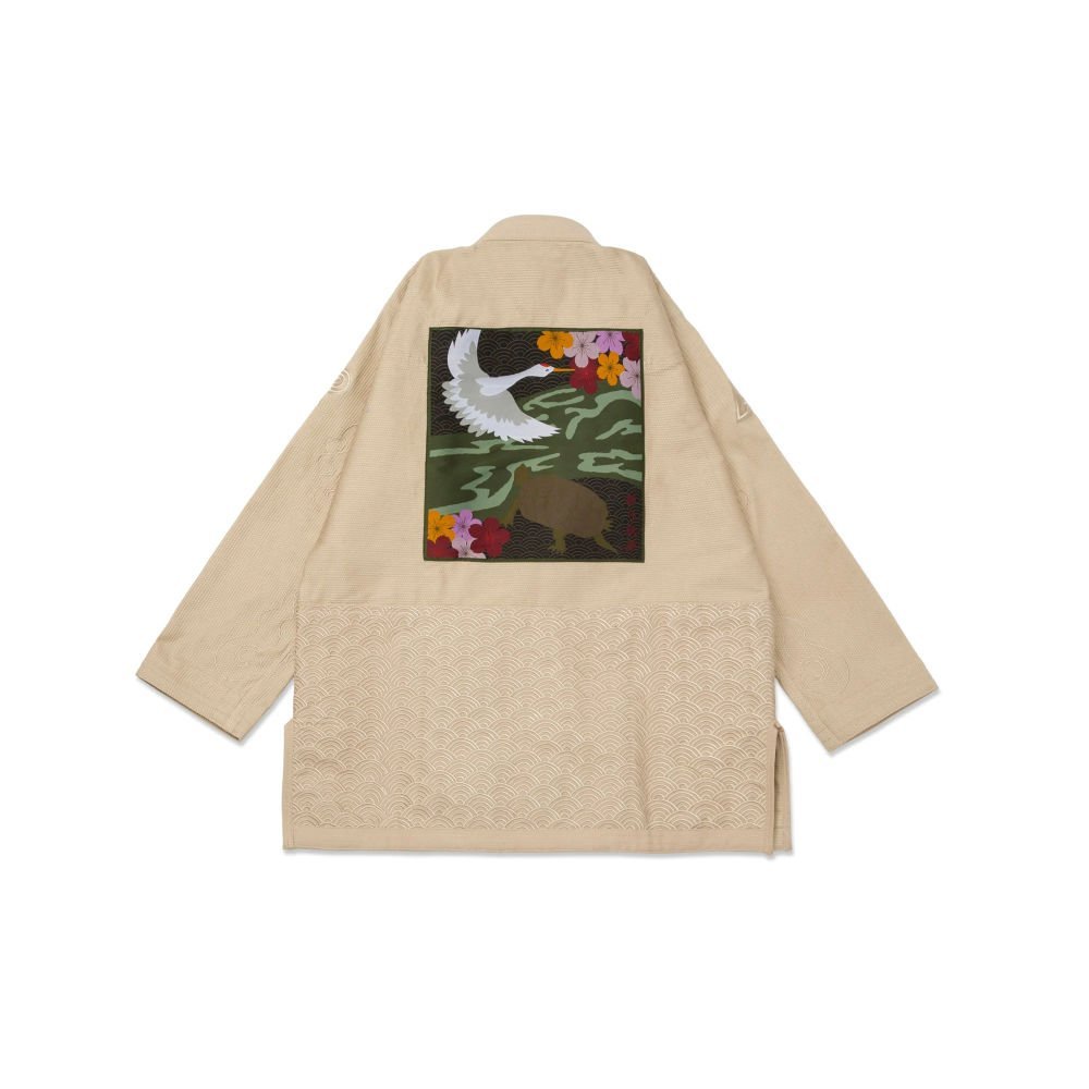 Origami BJJ Gi uniform featuring a durable premium pearl weave jacket and custom embroidery.