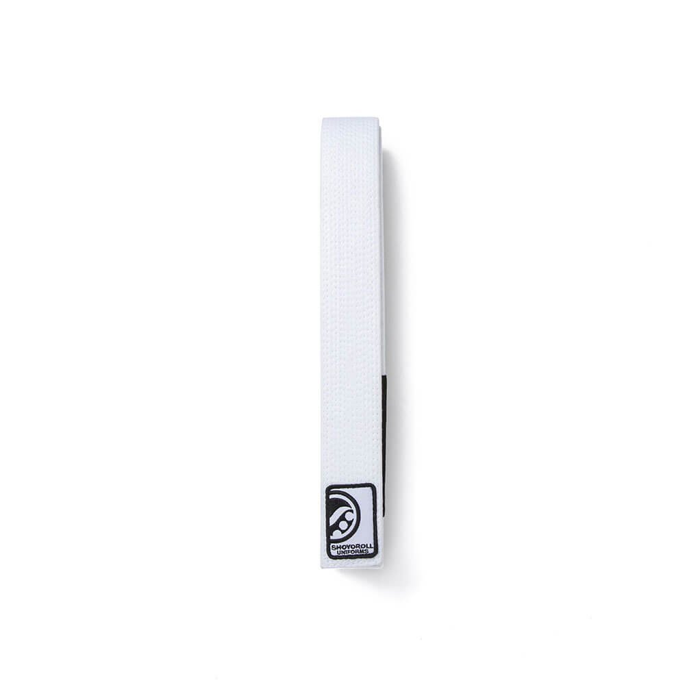 Shoyoroll BJJ Belt V9 in white, premium ripstop fabric for durability
