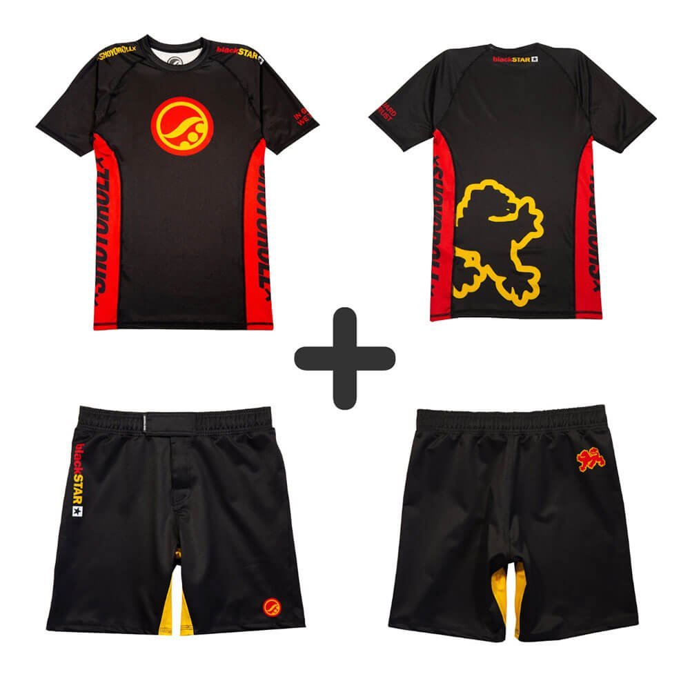 Shoyoroll Batch 146 BlackSTAR Retro BJJ Shorts Set Rash Guard and MMA Shorts