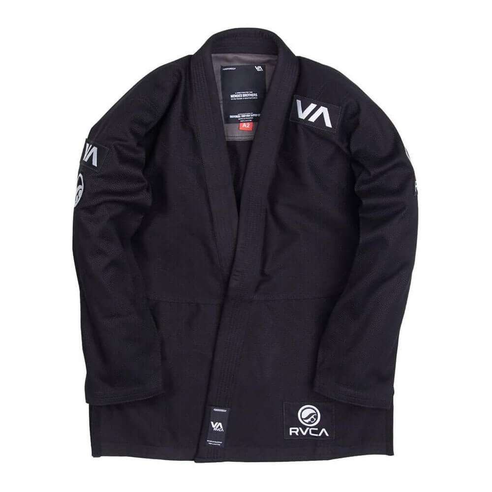 RVCA V2 Batch 60 Kids BJJ Gi - black Shoyoroll cut kimono, 450 GSM pearl weave for youth jiu-jitsu training
