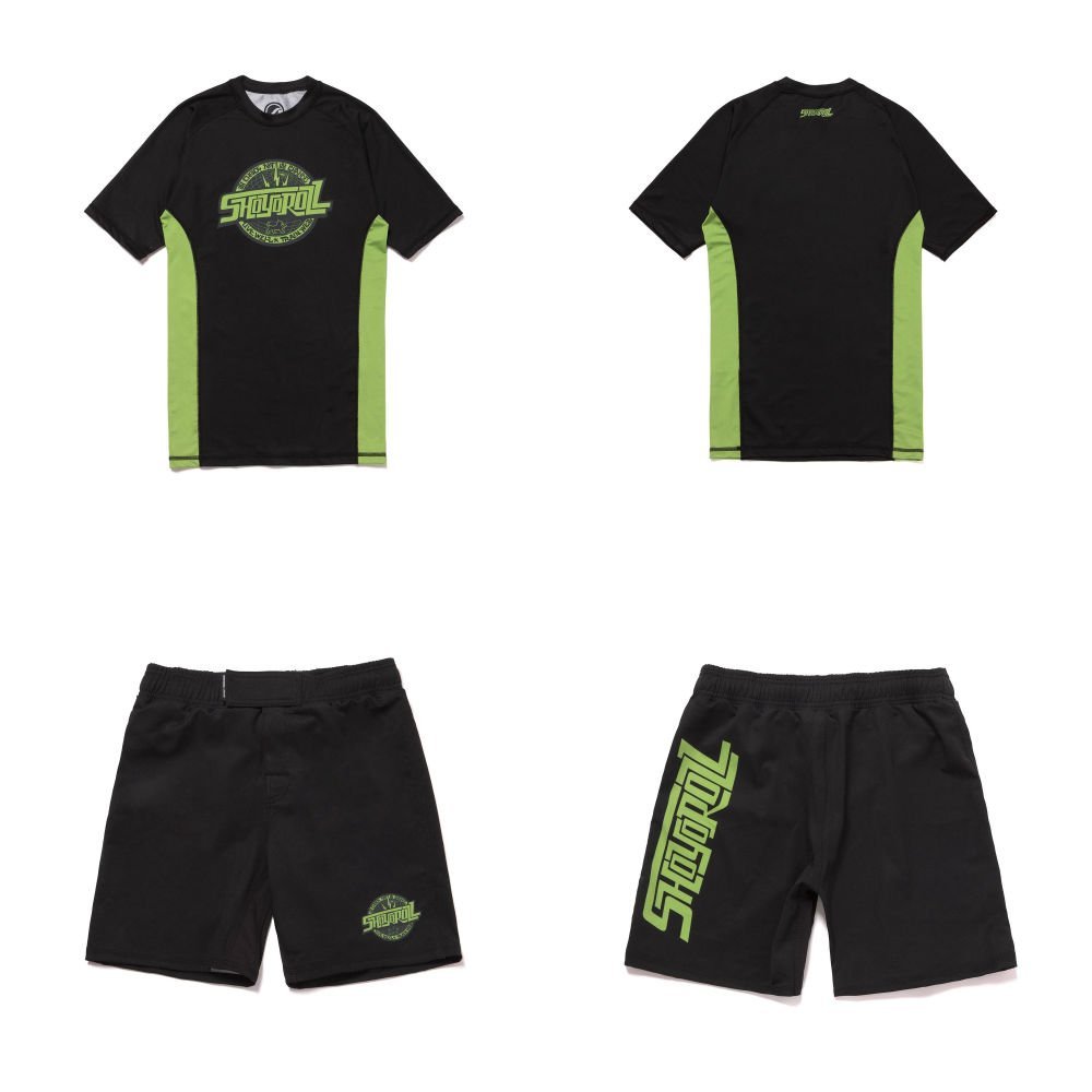 IBJJF legal rash guard Shoyoroll 95 Competitor Training SS rash guard and shorts, lightweight, breathable, and competition-ready
