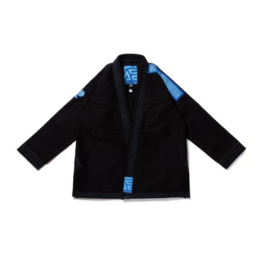 Monochromatic Herringbone Classic BJJ Gi Blue Black by Albino & Preto Batch #83 premium Brazilian Jiu-Jitsu gi
