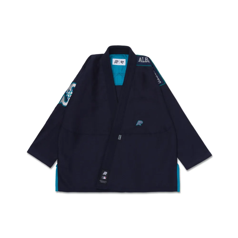 MLB Mariners Bjj Gi Albino and Preto A&P x ’47 Mariners Navy Brazilian Jiu Jitsu Gi