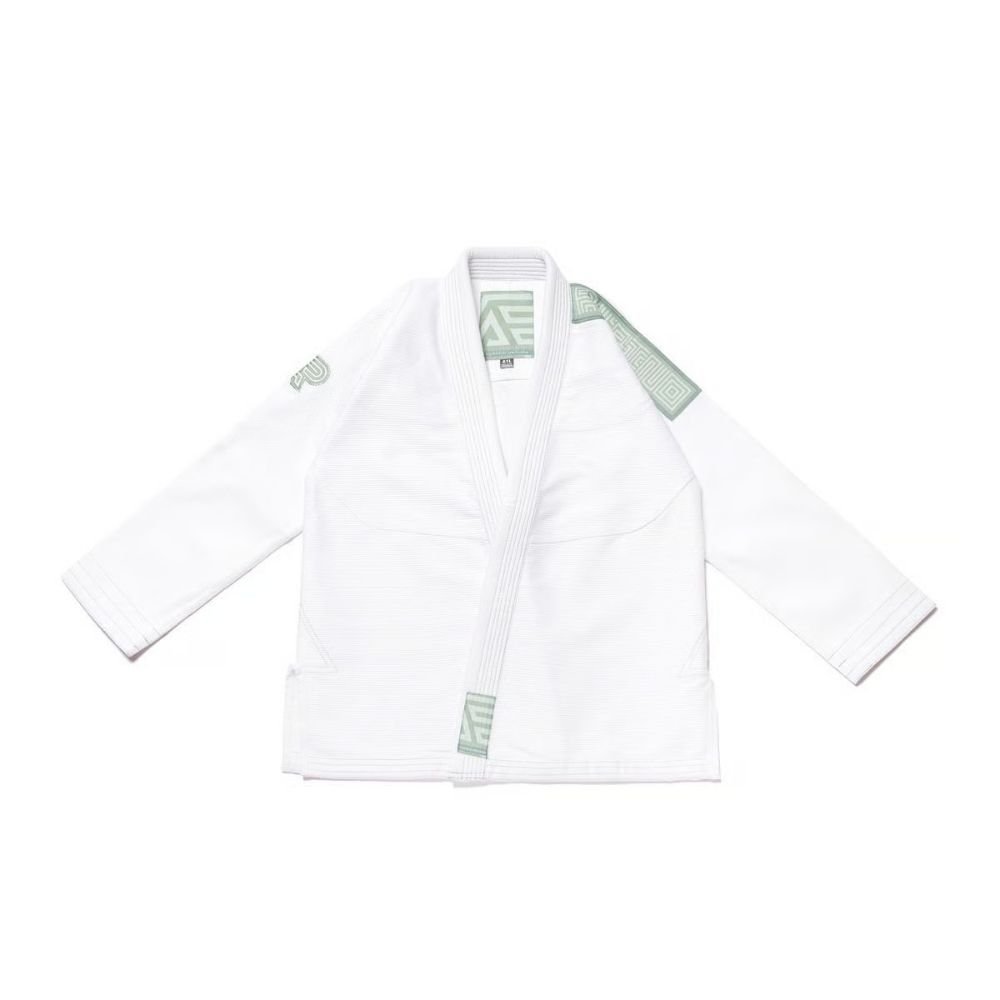 Monochromatic BJJ Gi Albino & Preto Batch #87 olive white herringbone BJJ uniform