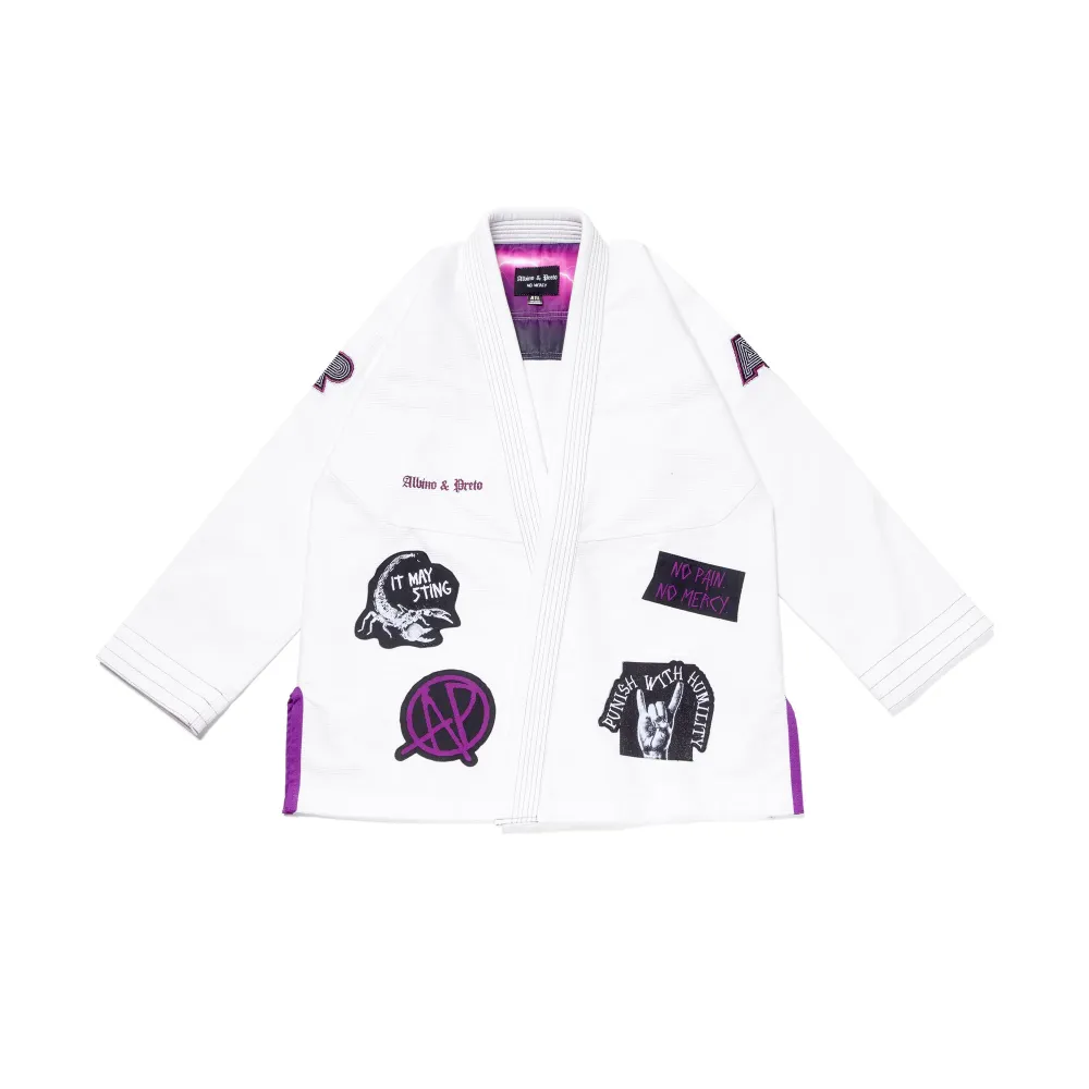 BJJ Gi No Mercy White by Albino and Preto Batch #85 premium Brazilian Jiu-Jitsu gi for training and competition