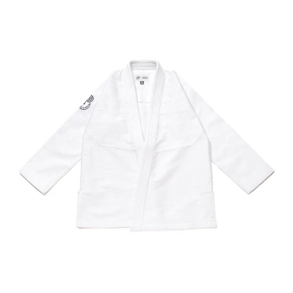Essential BJJ Gi Albino and Preto Batch #90 White Kimono lightweight Brazilian Jiu-Jitsu uniform for training and competition