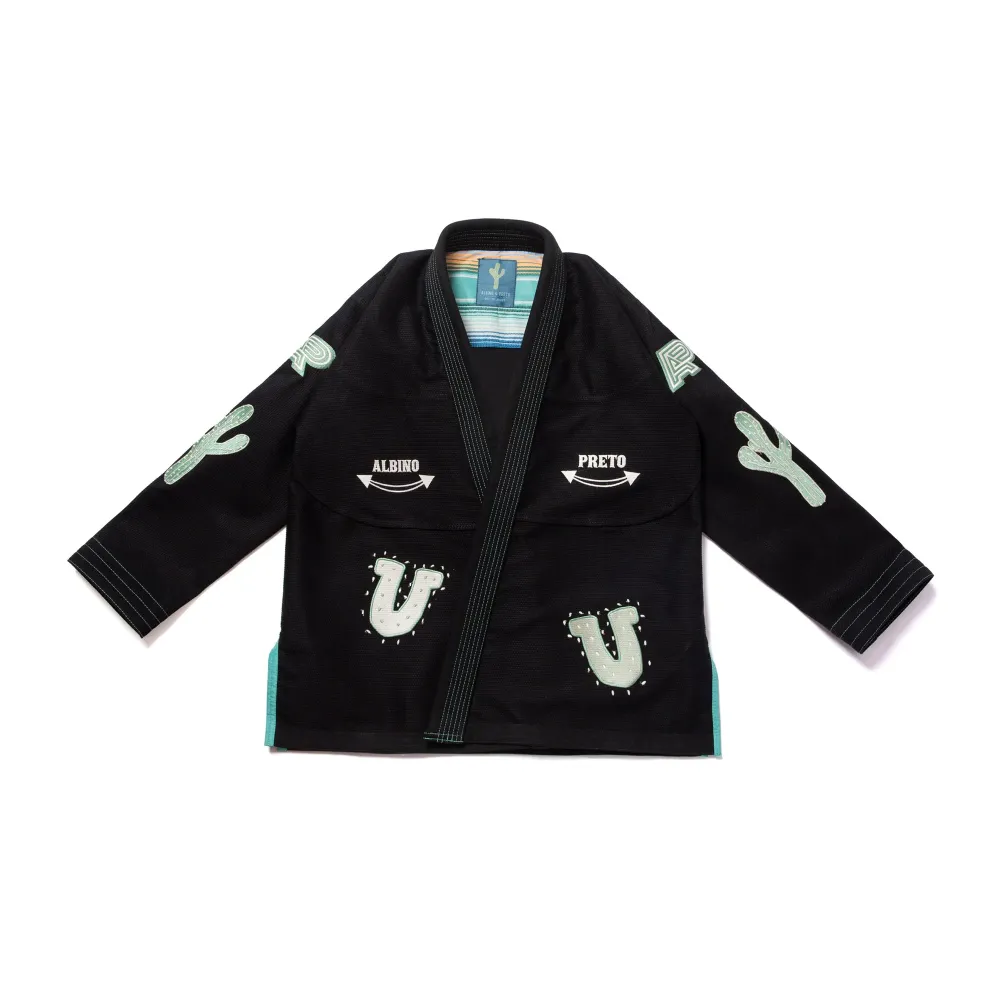 Out To Adapt BJJ Gi Albino and Preto Batch #91 Black kimono lightweight Brazilian Jiu-Jitsu training uniform