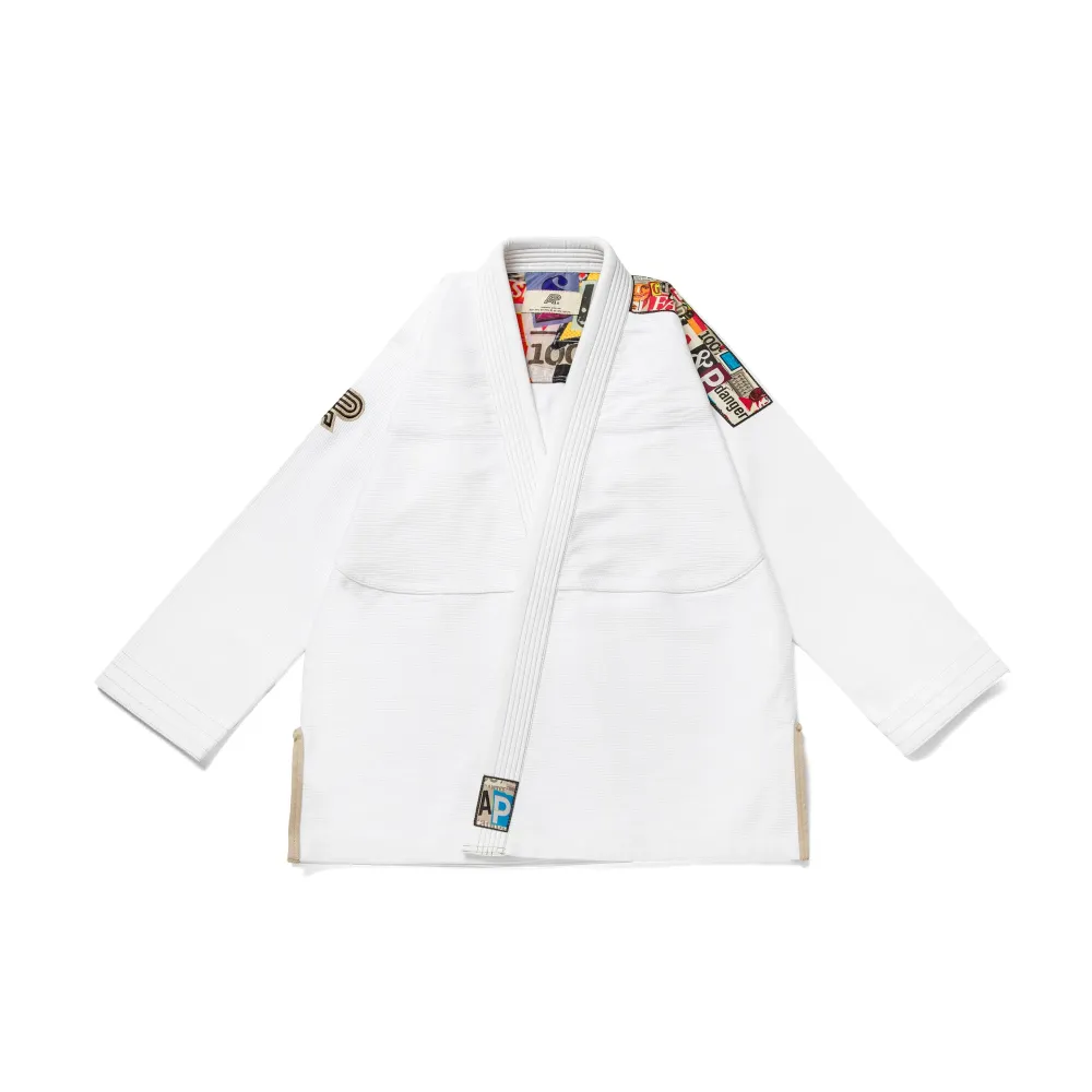 BJJ Gi Collage White Albino and Preto Batch #105 premium Brazilian Jiu Jitsu gi with bag