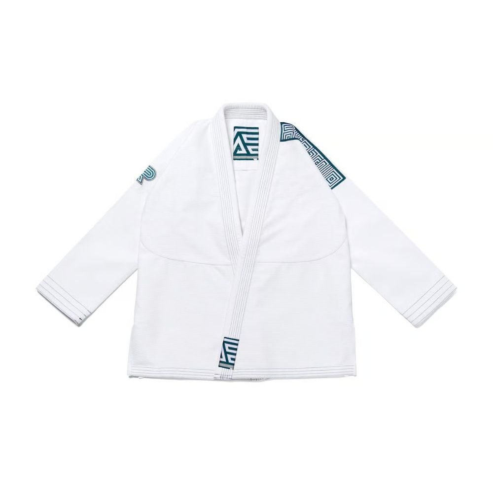 BJJ Gi Classic White Albino and Preto Batch #106 Tri-Color Herringbone premium Brazilian Jiu Jitsu gi with bag