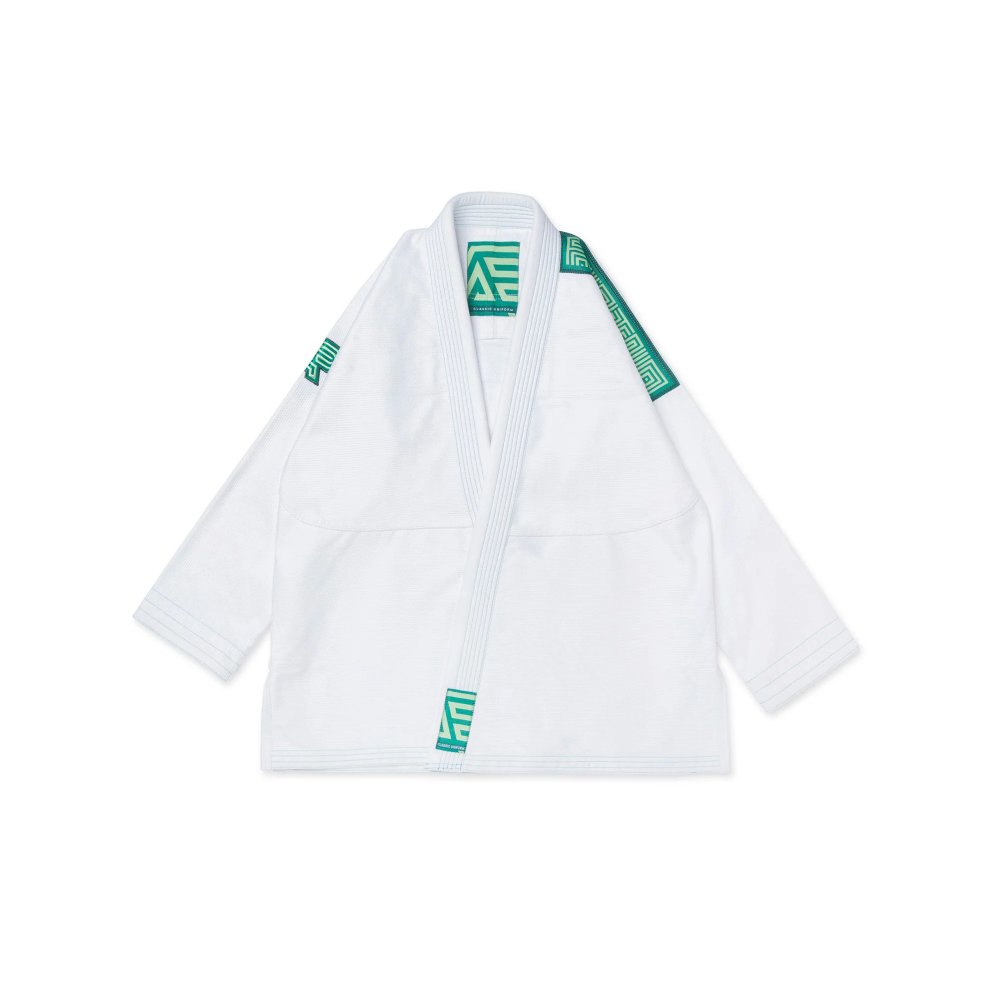 Bjj GAS Gi Albino and Preto Herringbone Classic White Brazilian Jiu-Jitsu gi for training and competition