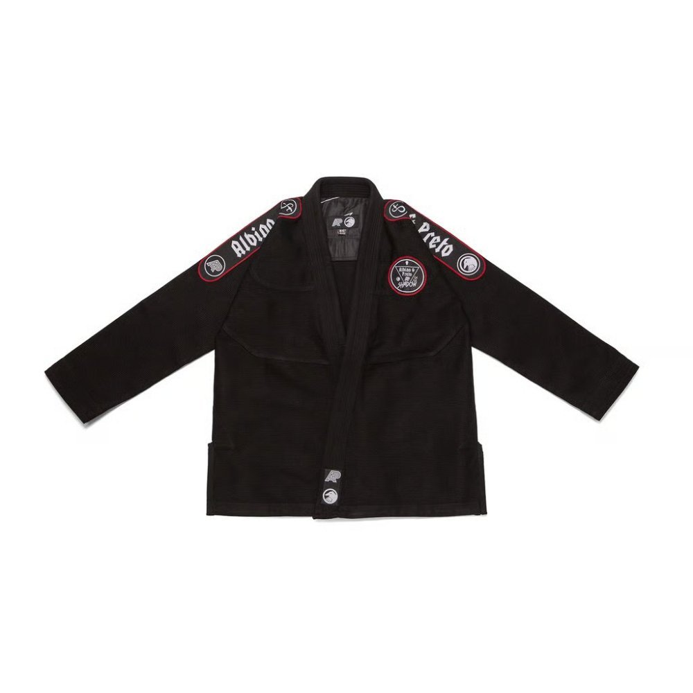Shadow Conspiracy BJJ Gi black Albino and Preto BJJ gi with bag for Brazilian Jiu-Jitsu training and competition