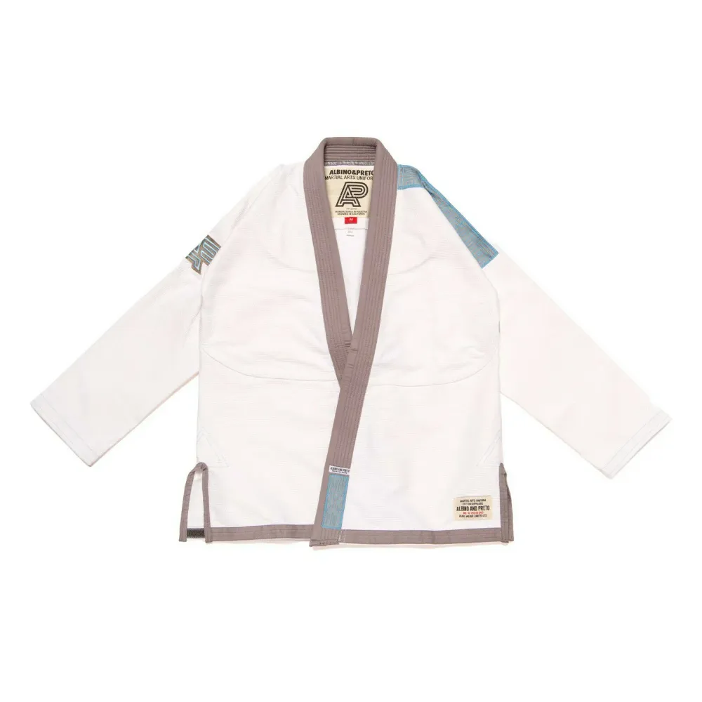Albino and Preto Batch #7 Grey Skies BJJ Gi white premium Brazilian Jiu-Jitsu gi for training and competition
