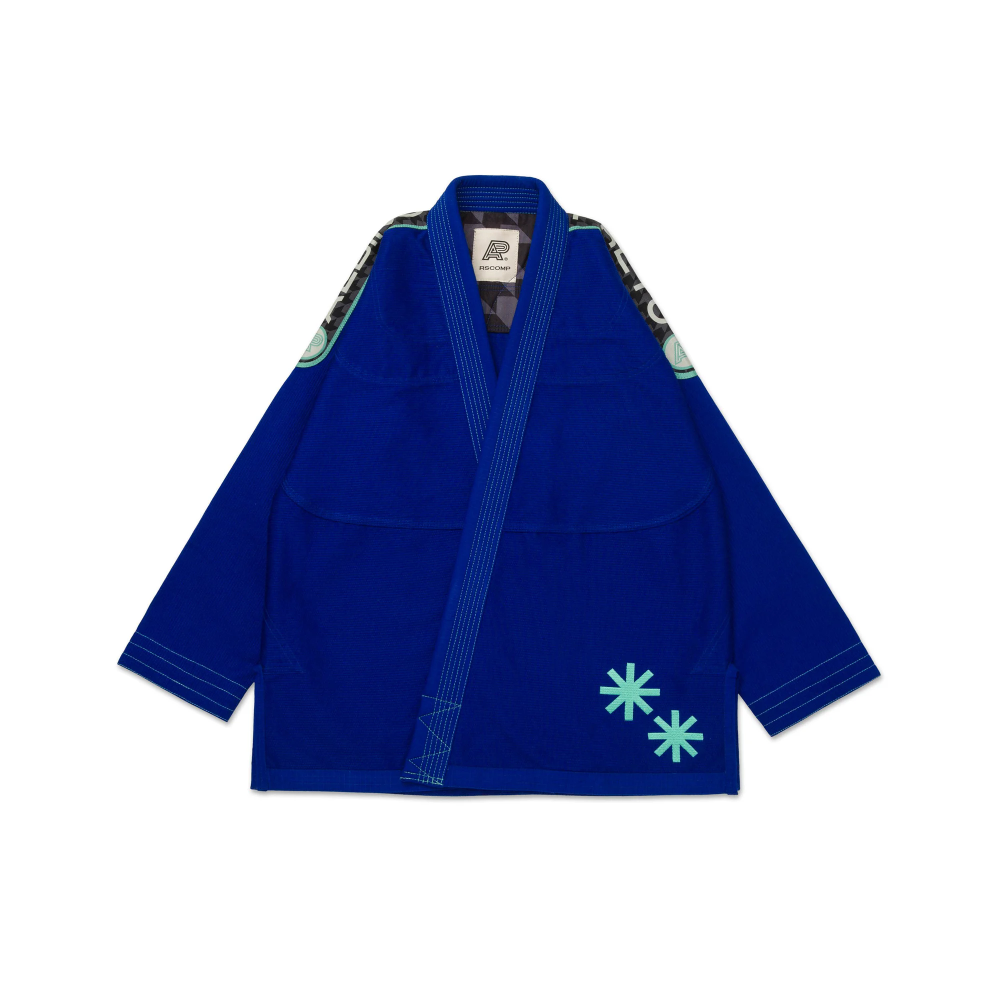 BJJ POW Gi Blue with Bag by Albino and Preto RS Comp premium Brazilian Jiu-Jitsu competition gi