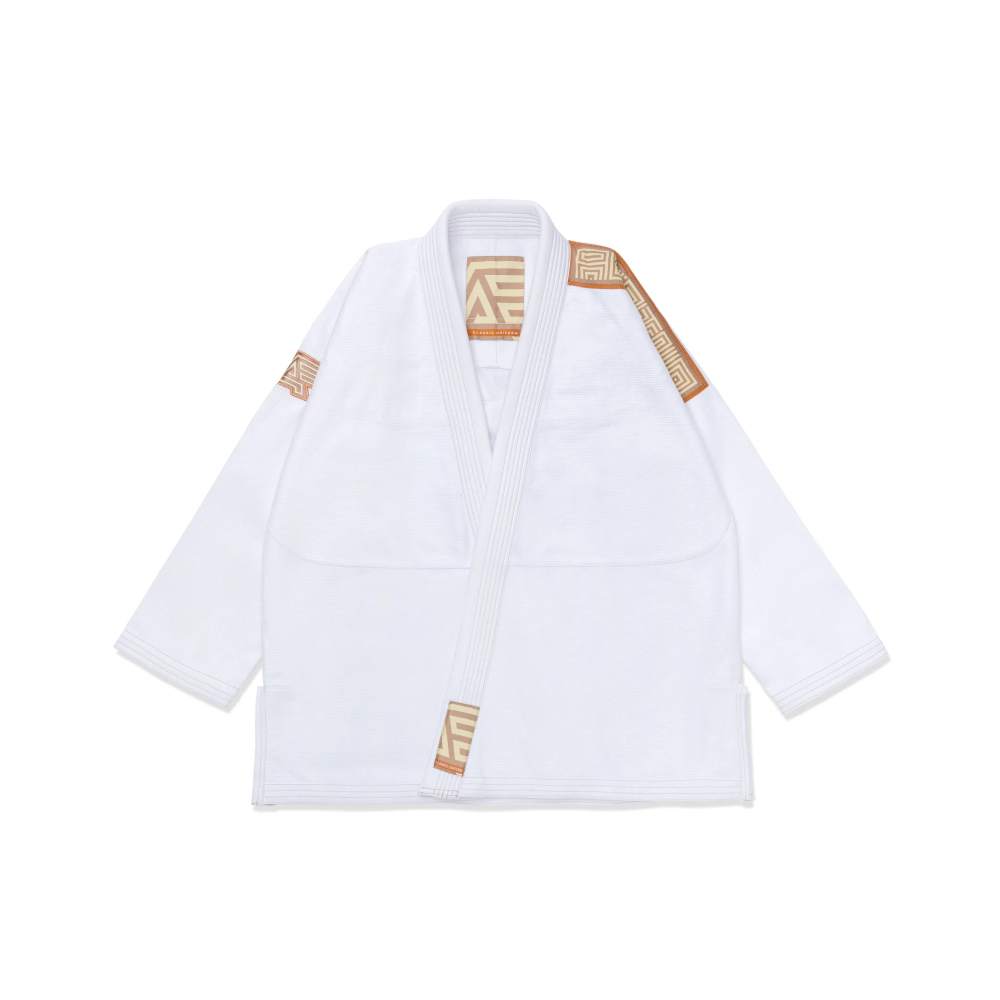 BJJ Gi MAT Albino and Preto Herringbone Classic White Brazilian Jiu-Jitsu Gi