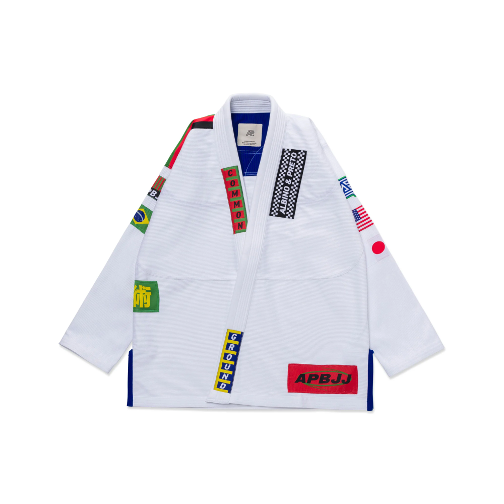Albino and Preto BJJ Gi MCM White with Bag premium Brazilian Jiu-Jitsu competition gi