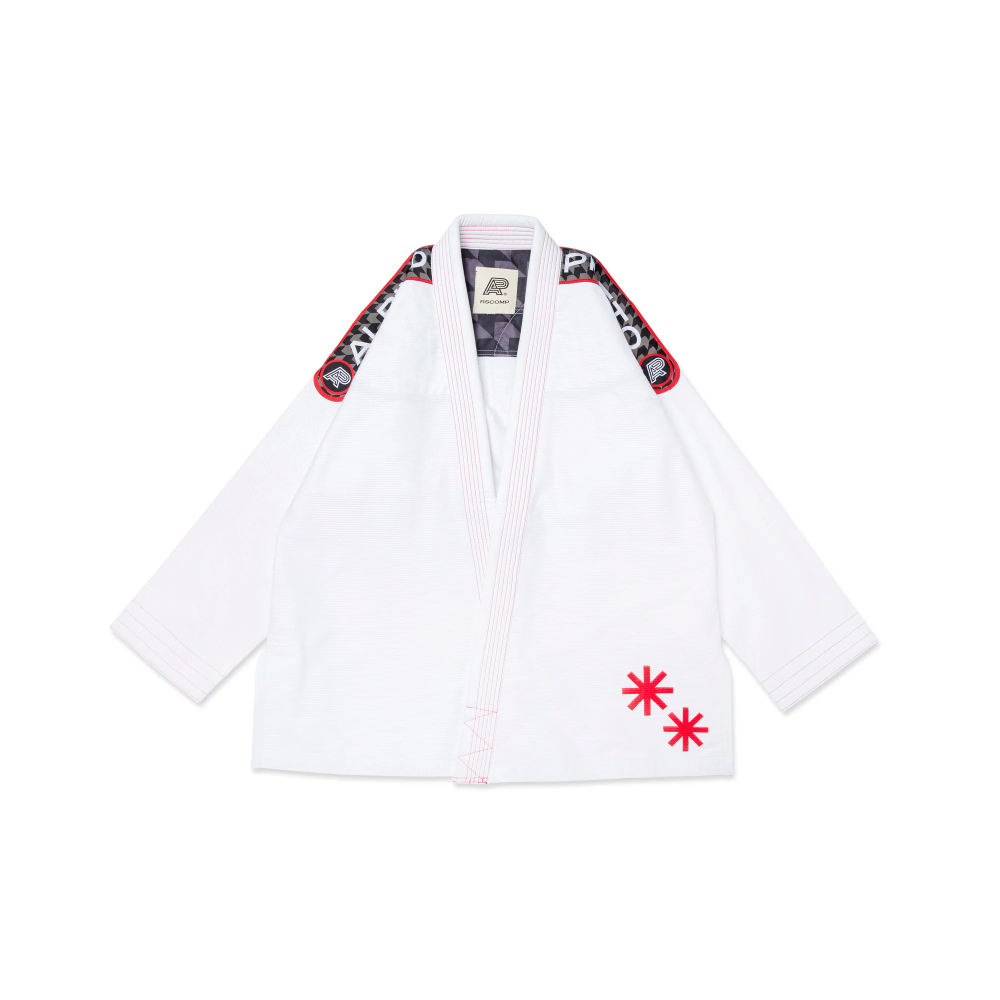 BJJ RW Gi Albino & Preto RS Comp White BJJ Gi with Bag for Brazilian Jiu-Jitsu training and competition