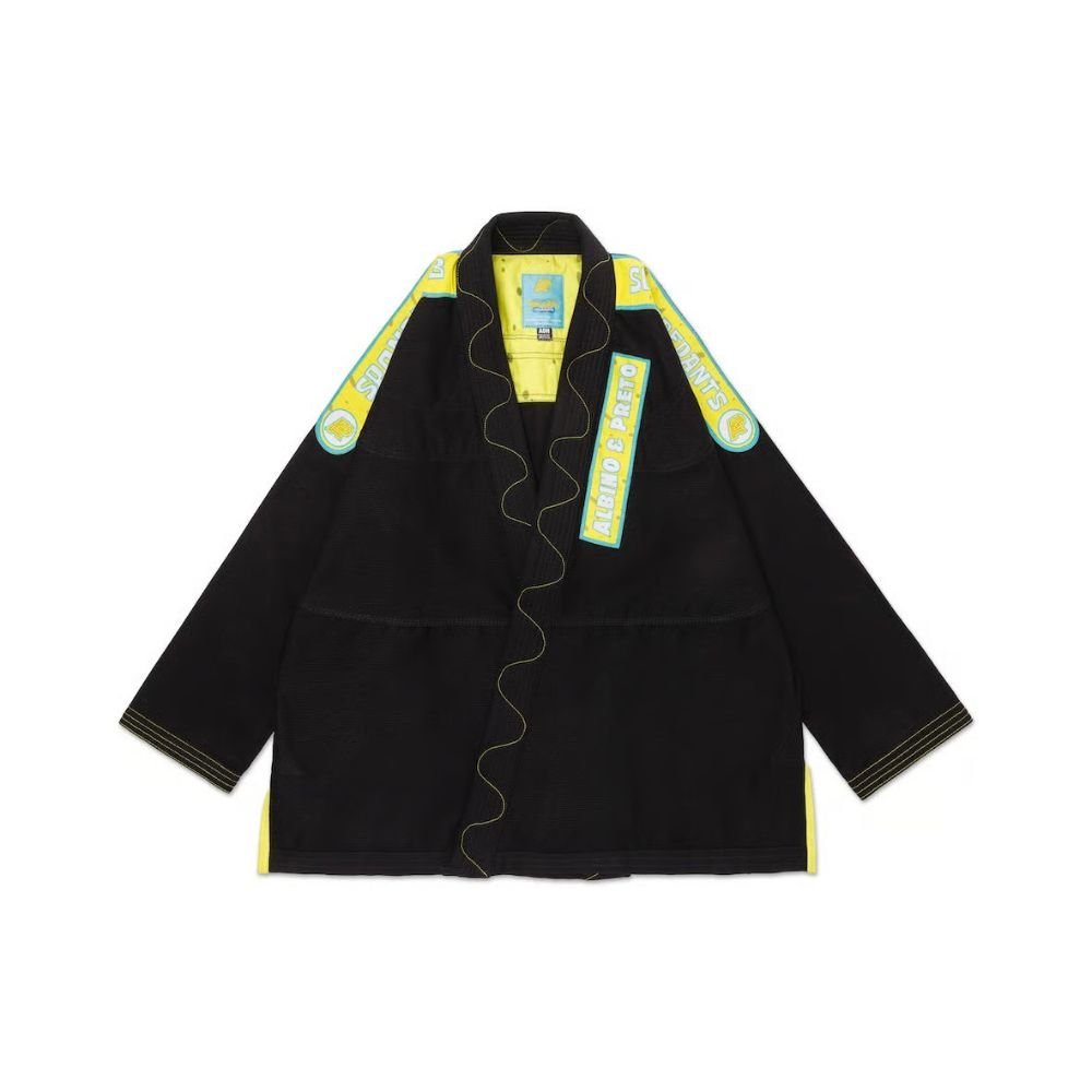 Albino & Preto A&P x SpongeBob SquarePants 2 BJJ Gi in black featuring premium weave, reinforced stitching, and playful cartoon-inspired design