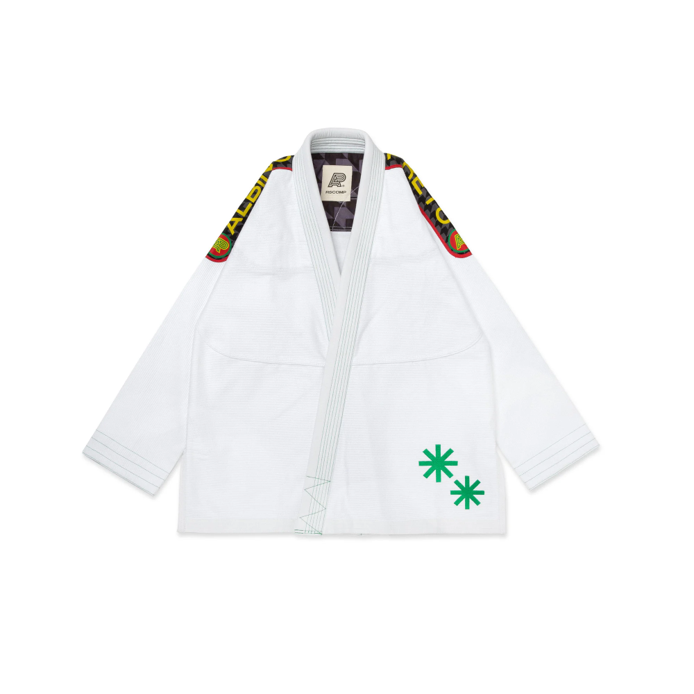 BJJ GI RYGB Albino and Preto RS Comp White competition Brazilian Jiu-Jitsu gi with bag