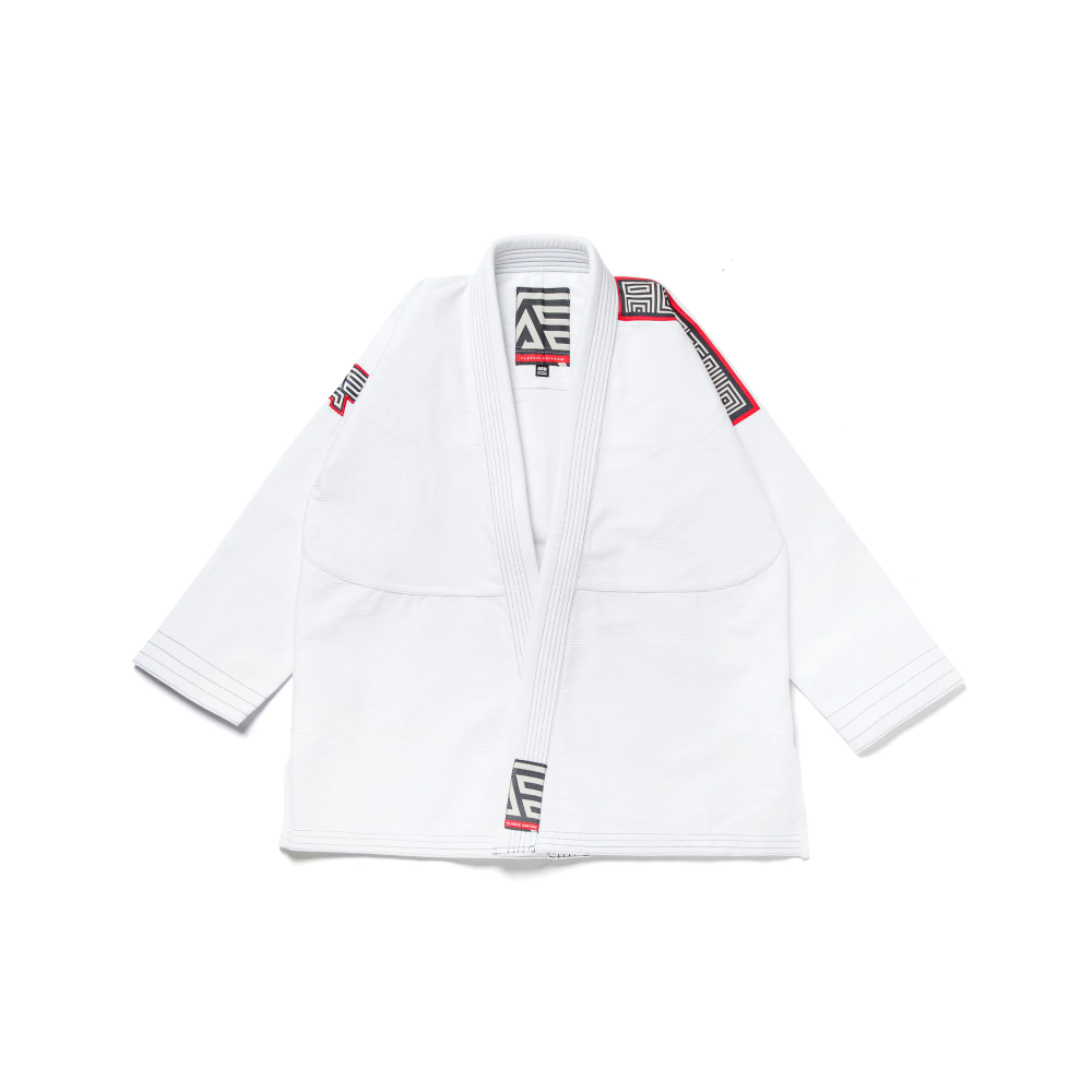 Bjj Gi MGR herringbone white Albino and Preto Brazilian Jiu-Jitsu gi with carry bag