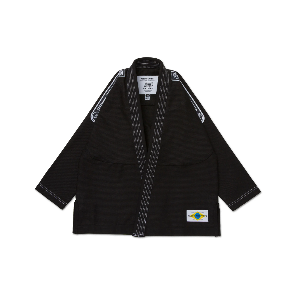 BJJ Gi MIL SP Brazil DP.1 Black with Bag by Albino and Preto for Brazilian Jiu-Jitsu training and competition