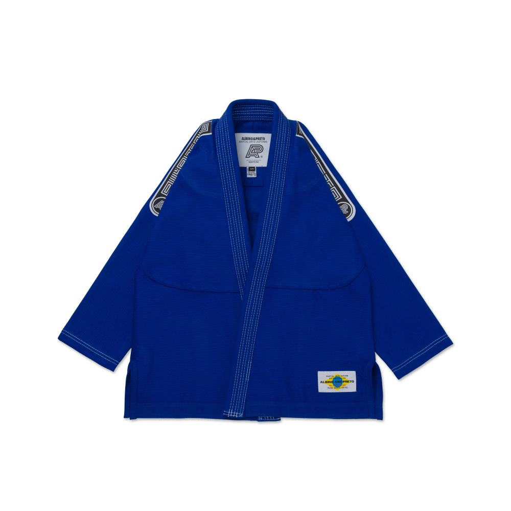 MIL BJJ Gi SP Brazil DP.1 Blue with Bag by Albino and Preto for Brazilian Jiu-Jitsu training and competition