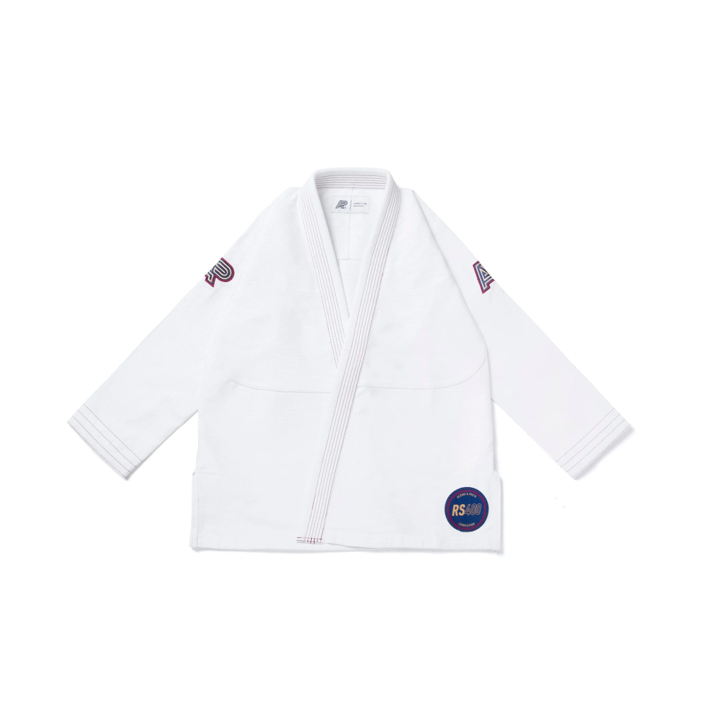 Albino & Preto RS400 Comp BJJ Gi KNM White with premium carry bag for Brazilian Jiu-Jitsu competition and training