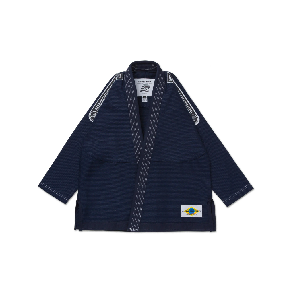 MIL SP BJJ Gi Albino and Preto Brazil DP.1 Navy BJJ Gi with carrying bag