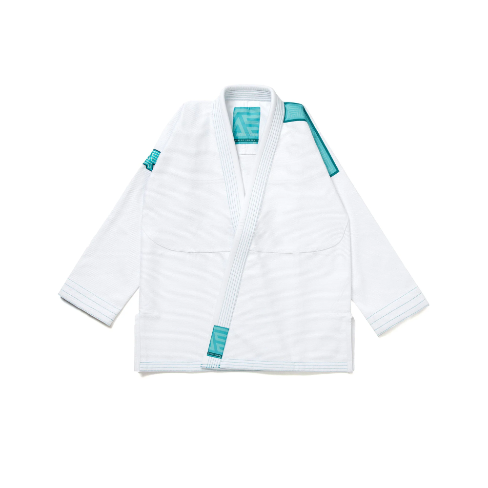 Ocean Mist BJJ Gi Albino and Preto Herringbone Classic White with Bag premium Brazilian Jiu-Jitsu gi