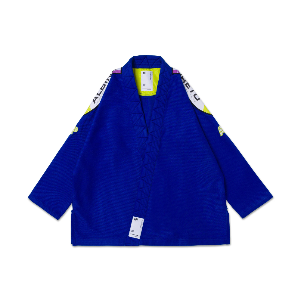 BJJ Gi PGL Comp Blue Albino and Preto Brazilian Jiu-Jitsu competition gi with bag premium grappling uniform