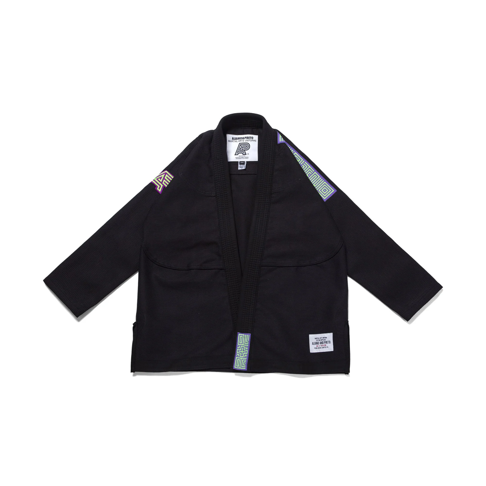 Series 11 BJJ Gi by Albino & Preto in Black Brazil edition featuring premium construction and a matching carrying bag.