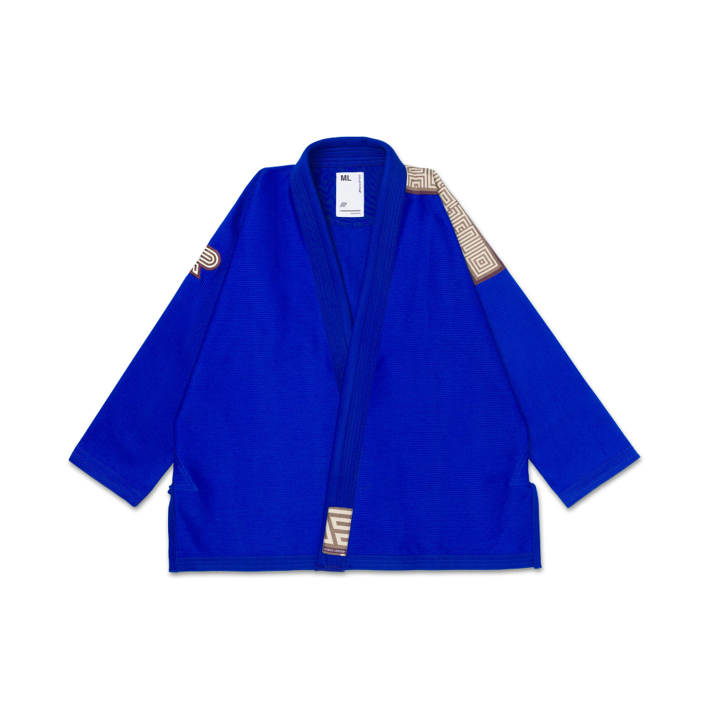 Bjj POC Gi Albino and Preto Herringbone Classic Blue with bag for Brazilian Jiu-Jitsu training and competition