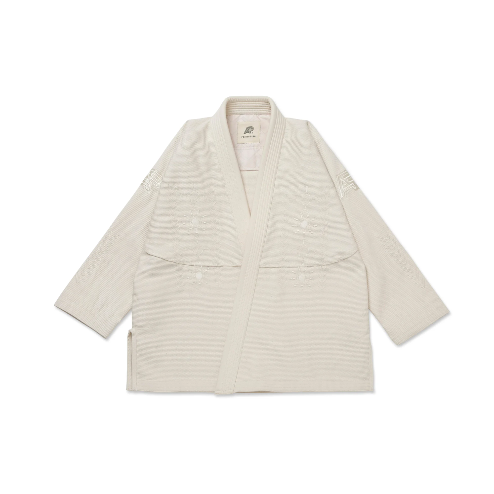 Albino and Preto BJJ Gi Proteksyon unbleached premium Brazilian Jiu-Jitsu gi with bag durable training uniform