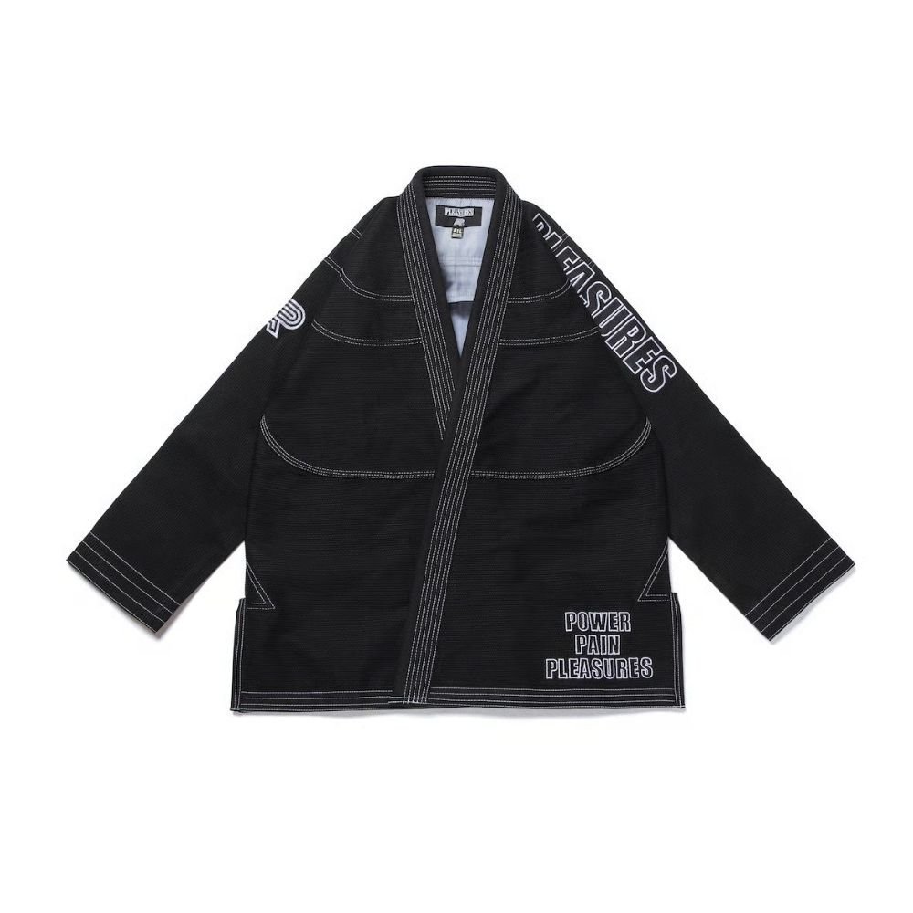 Pleasures BJJ Gi Black by Albino & Preto Batch #80 premium Brazilian Jiu-Jitsu gi with durable weave and included gi bag