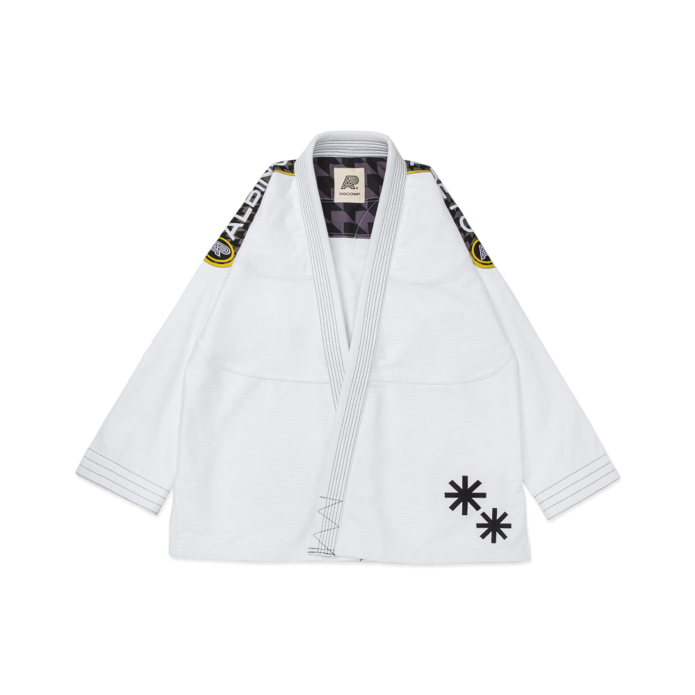 RS Bjj Gi Comp Albino and Preto White Black Belt Brazilian Jiu Jitsu Gi with Bag