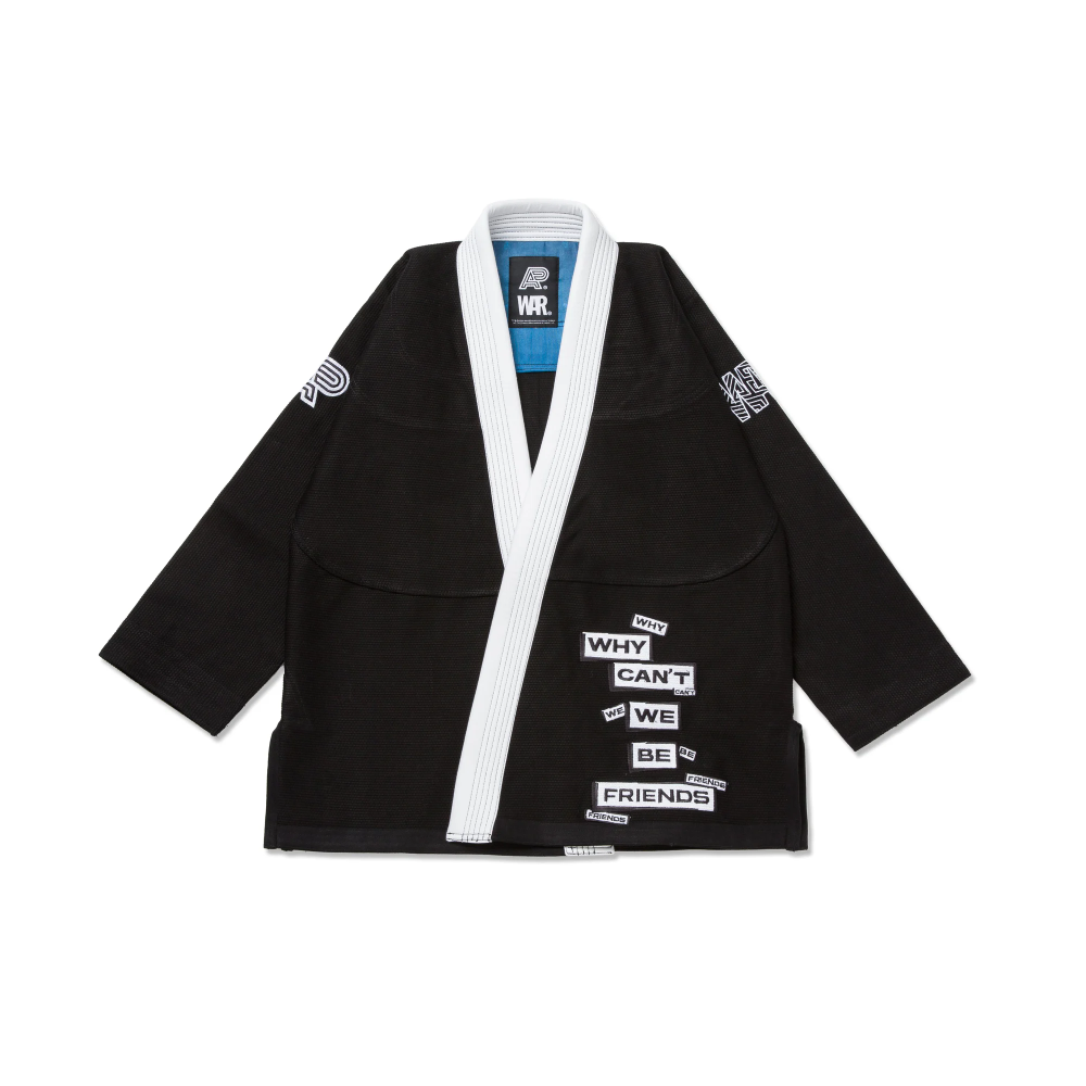 Albino and Preto x WAR BJJ Gi Black with carrying bag premium Brazilian Jiu-Jitsu kimono for training and competition