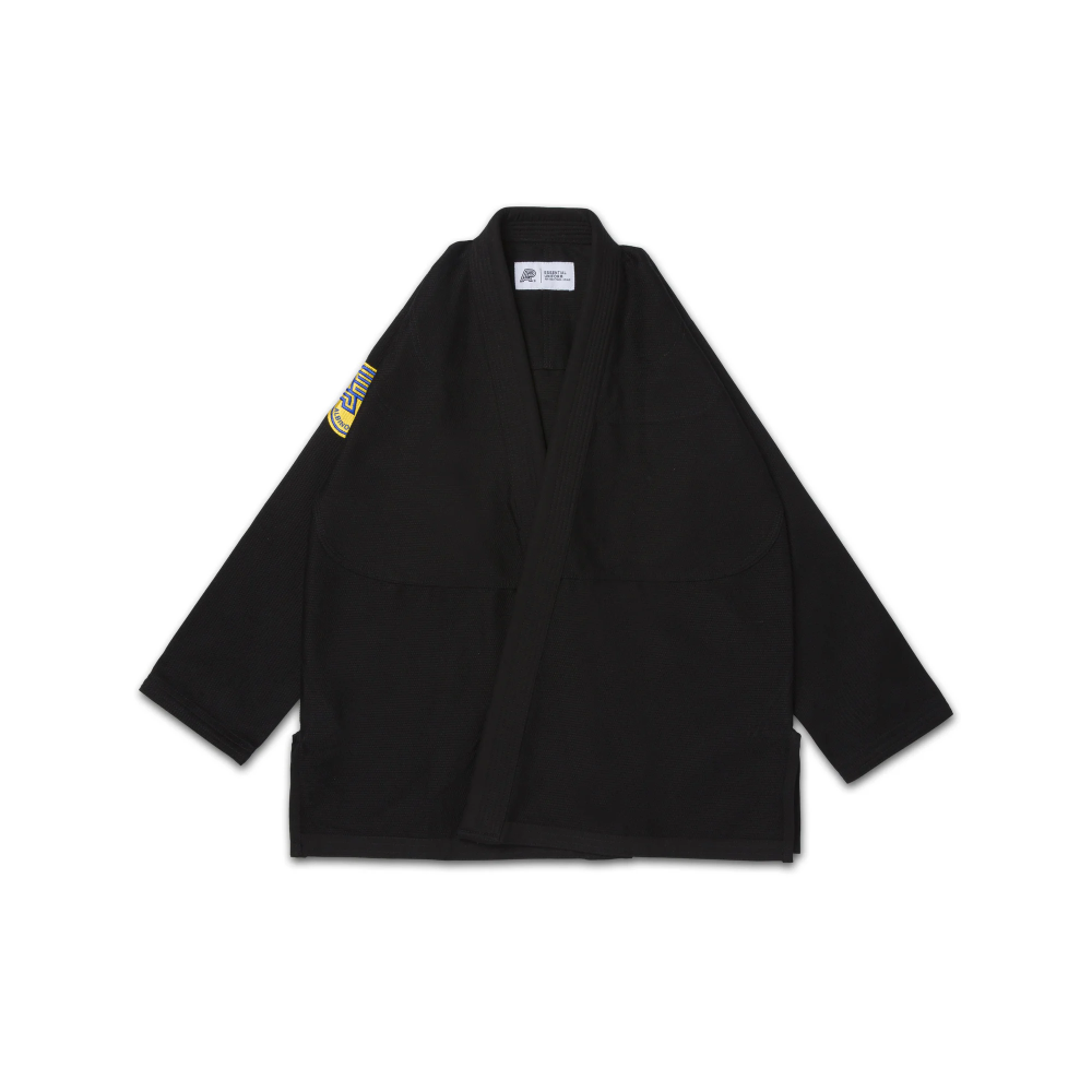 YB Essential BJJ Gi Albino and Preto black kimono with bag premium Brazilian Jiu-Jitsu training and competition gi