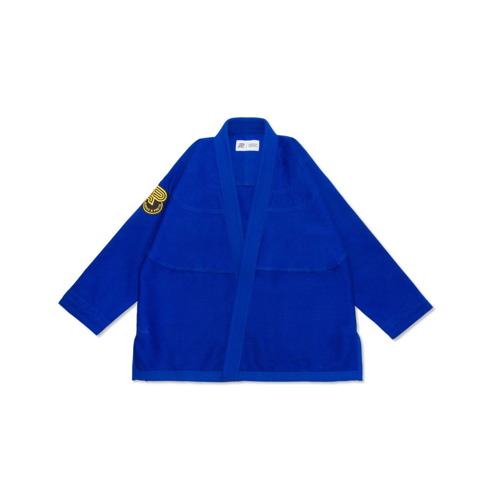 Albino and Preto YW Essential BJJ Gi Blue with bag for Brazilian Jiu-Jitsu training and competition