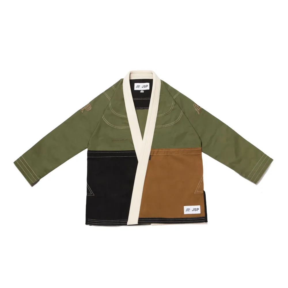 JSP BJJ Gi white by Albino & Preto Batch #77 premium Brazilian Jiu-Jitsu gi with durable cotton weave and athletic competition fit