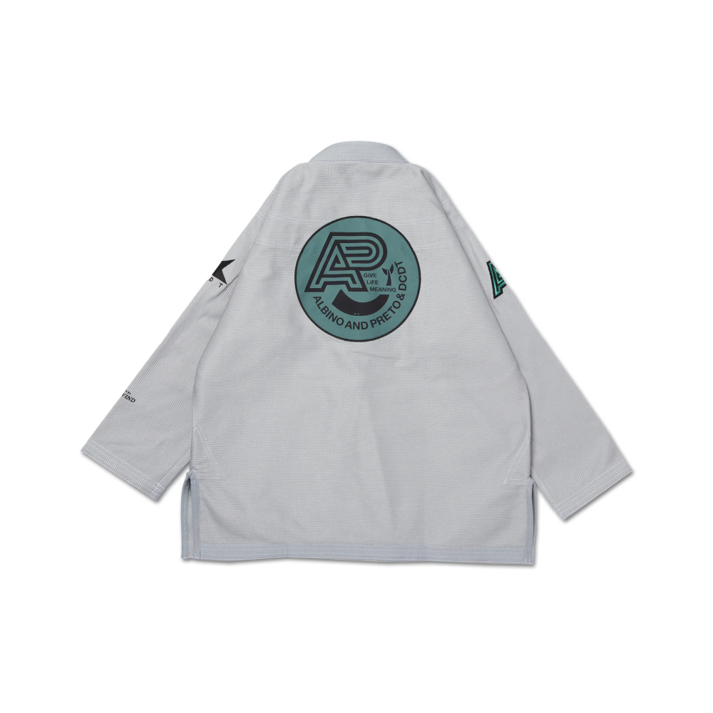 Albino and Preto x DCDT BJJ Gi Grey with Bag premium Brazilian Jiu-Jitsu competition and training gi
