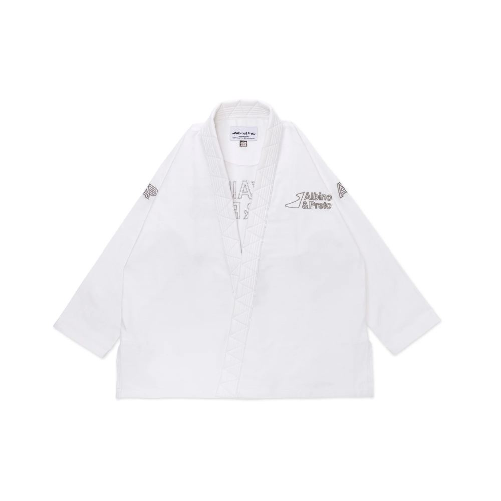 Bjj Destination Grey Gi White with bag Albino and Preto Brazilian Jiu Jitsu kimono premium gi