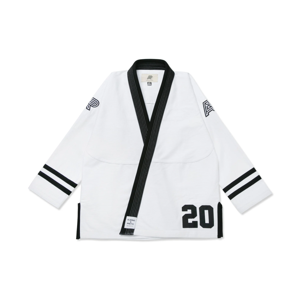 BJJ Team 23 Gi Albino and Preto White Brazilian Jiu-Jitsu gi premium herringbone training kimono with bag