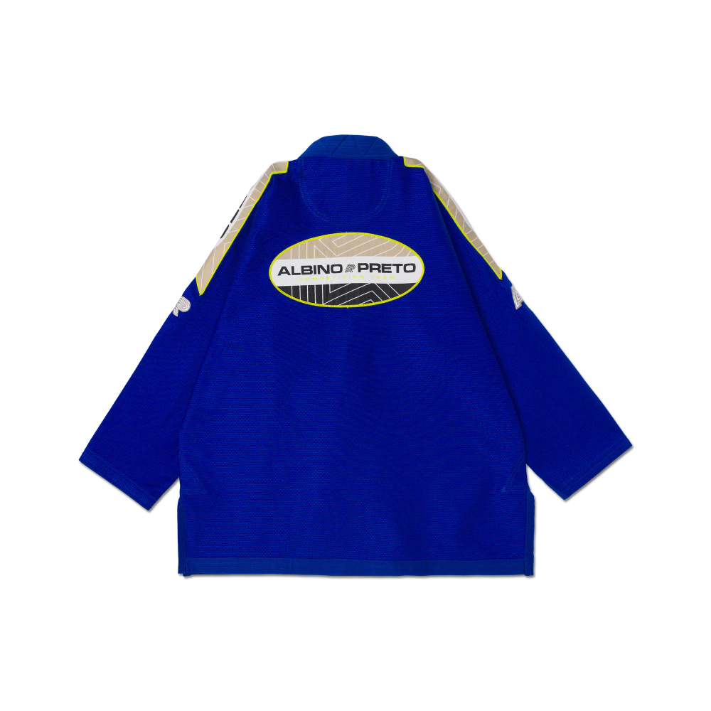 VGB Comp BJJ Gi Albino and Preto Blue with Bag premium Brazilian Jiu-Jitsu competition gi IBJJF legal kimono