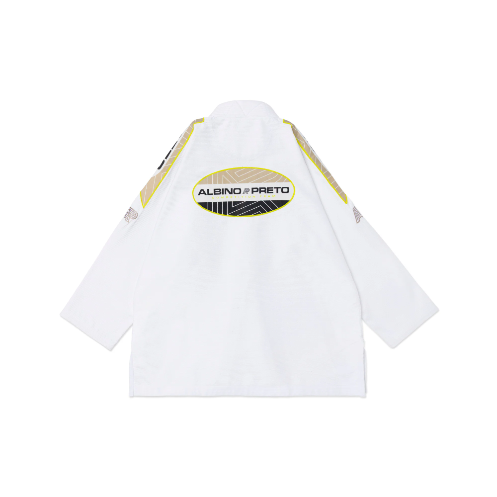 Bjj VGB Gi Albino and Preto Comp White with Bag premium Brazilian Jiu-Jitsu competition kimono IBJJF legal