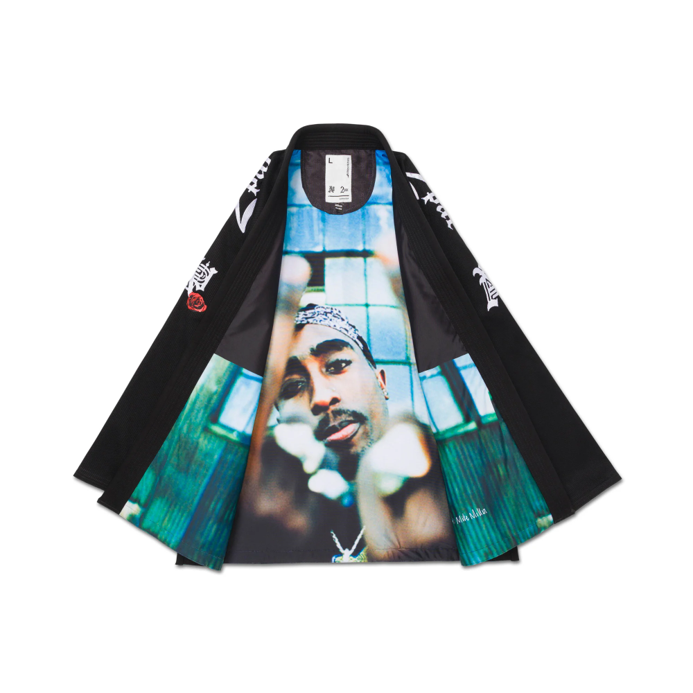 Tupac BJJ Gi black Albino and Preto Brazilian Jiu-Jitsu kimono with bag for training and competition use