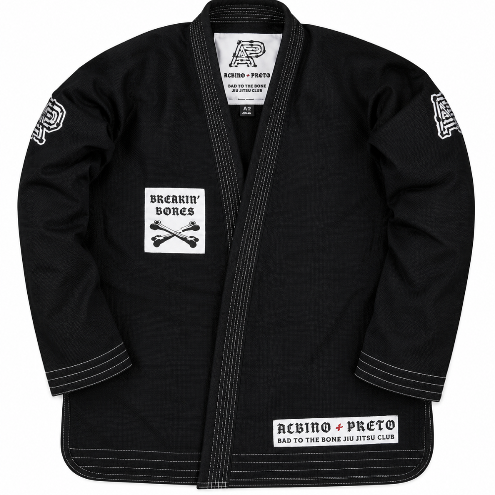 BJJ Gi BTTB Albino and Preto Batch #40 Black premium Brazilian Jiu-Jitsu gi for training and competition