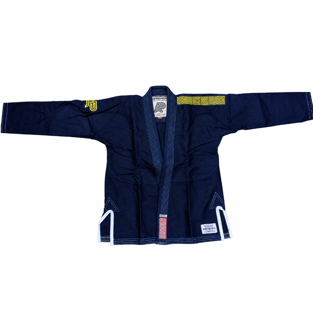Albino and Preto Batch #6 Navy BJJ Gi premium lightweight Brazilian Jiu-Jitsu kimono for training and competition