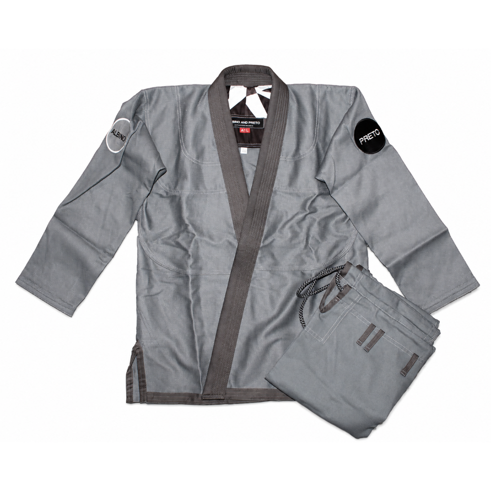 Albino and Preto Batch #12 BJJ Gi M90 grey premium Brazilian Jiu-Jitsu gi for training and competition
