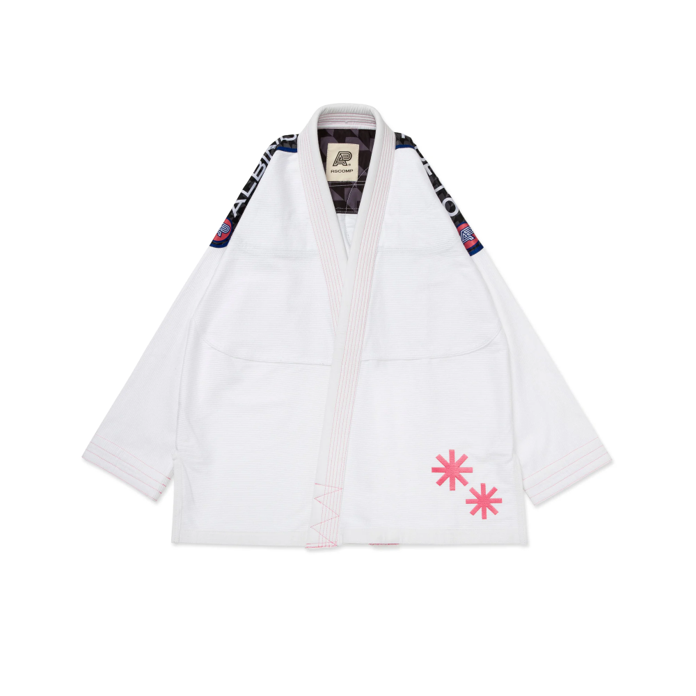 Albino & Preto RS Comp BJJ SNW Gi White with premium carry bag for Brazilian Jiu-Jitsu training and competition
