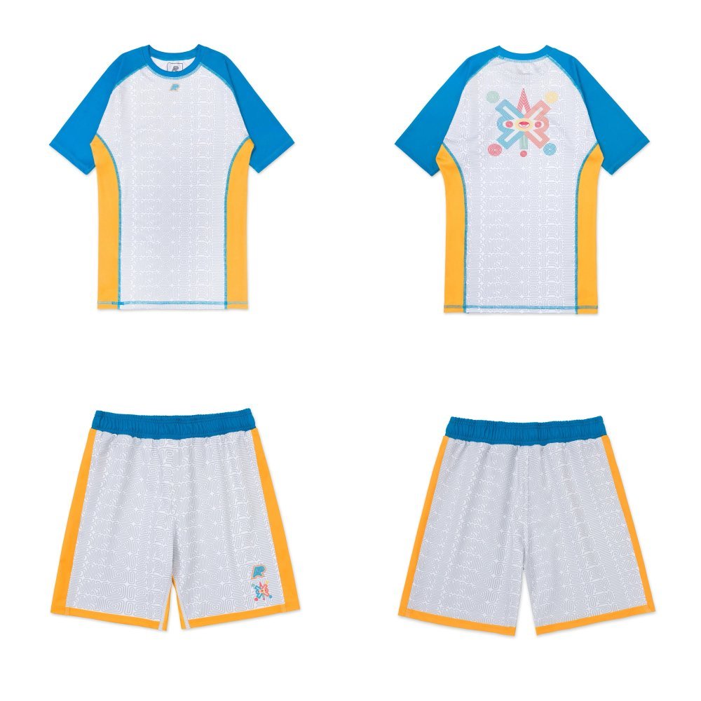 Ollin MMA BJJ Set Albino and Preto rash guard short sleeve and fight shorts for grappling training