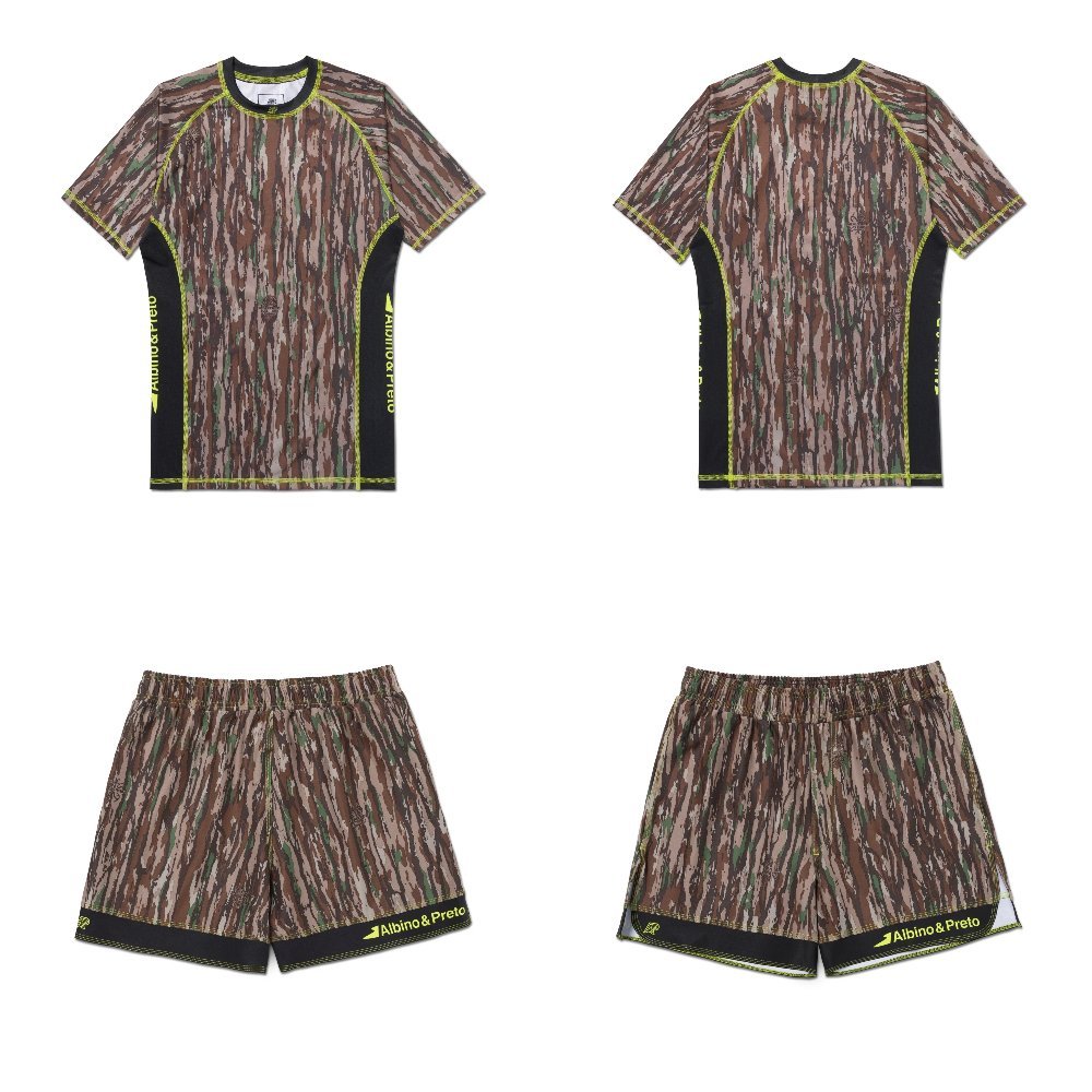 Realtree MMA BJJ Set Albino and Preto original camo short sleeve rash guard and shorts for MMA BJJ no-gi grappling training